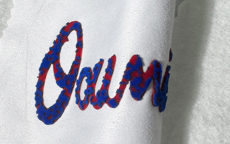 双色植绒热转印烫标  花形植绒烫印膜   新款植绒纹路刻字膜