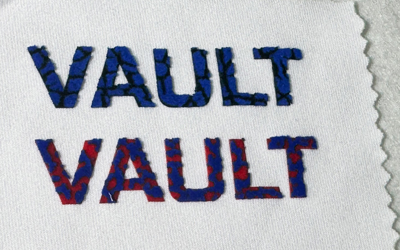 双色植绒热转印烫标  花形植绒烫印膜   新款植绒纹路刻字膜